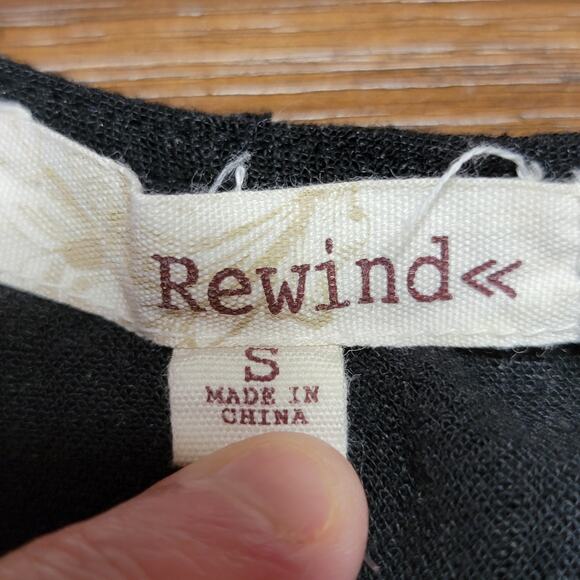 Rewind Black Tie Cropped Jumpsuit (15% Linen) - Size Small - Picture 4 of 5